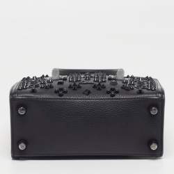 مملوكة مسبقًا حقيبة يد كريستيان لوبوتان بالوما مسامير جلد سوداء/حمراء صغيرة