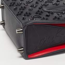 مملوكة مسبقًا حقيبة يد كريستيان لوبوتان بالوما مسامير جلد سوداء/حمراء صغيرة