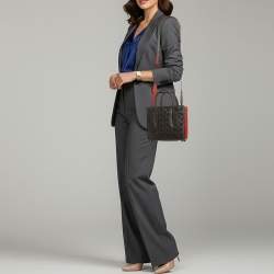 مملوكة مسبقًا حقيبة يد كريستيان لوبوتان بالوما مسامير جلد سوداء/حمراء صغيرة