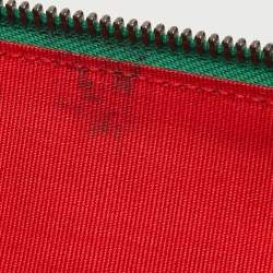 Pre Owned Christian Louboutin Green Spiked Leather Laptop Case