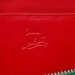 Pre Owned Christian Louboutin Green Spiked Leather Laptop Case
