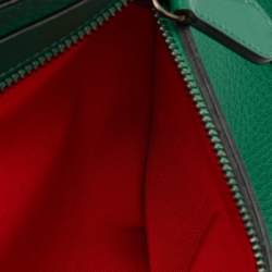 Pre Owned Christian Louboutin Green Spiked Leather Laptop Case