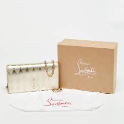 مملوكة مسبقًا Christian Louboutin Bettina Gold Leather Chain Clutch