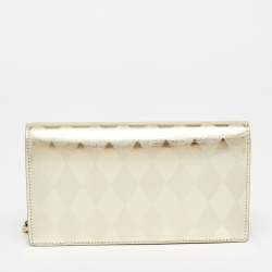 مملوكة مسبقًا Christian Louboutin Bettina Gold Leather Chain Clutch