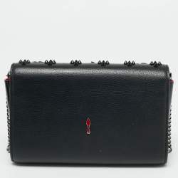 Pre Owned حقيبة كلتش كريستيان لوبوتان بالوما جلد أسود مرصعة