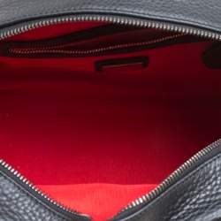 Pre Owned Christian Louboutin Black/Multicolor Leather Spike Studded Bowler Bag