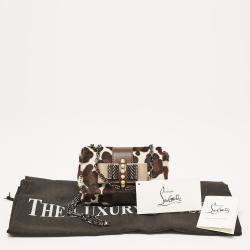 Christian Louboutin White Animal Print Calfhair Mini Sweet Charity Shoulder Bag