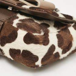 Christian Louboutin White Animal Print Calfhair Mini Sweet Charity Shoulder Bag