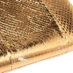 Christian Louboutin Gold Python Charity Chain Clutch