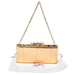 Christian Louboutin Gold Python Charity Chain Clutch