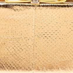 Christian Louboutin Gold Python Charity Chain Clutch