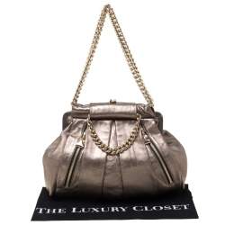 Christian Louboutin Metallic Leather Loubinette Hobo