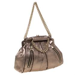 Christian Louboutin Metallic Leather Loubinette Hobo