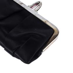 مملوكة مسبقًا حقيبة كلتش كريستيان لوبوتان لوبي لولا ساتان أسود