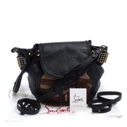 Christian Louboutin Black/Brown Leather and Calfhair Dompteuse Backpack