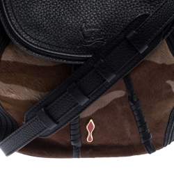 Christian Louboutin Black/Brown Leather and Calfhair Dompteuse Backpack