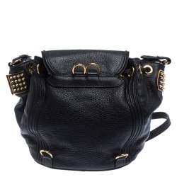 Christian Louboutin Black/Brown Leather and Calfhair Dompteuse Backpack