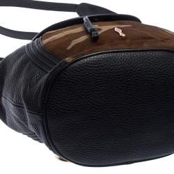 Christian Louboutin Black/Brown Leather and Calfhair Dompteuse Backpack