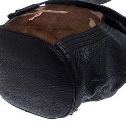 Christian Louboutin Black/Brown Leather and Calfhair Dompteuse Backpack