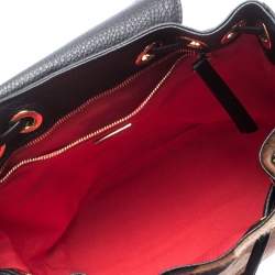 Christian Louboutin Black/Brown Leather and Calfhair Dompteuse Backpack
