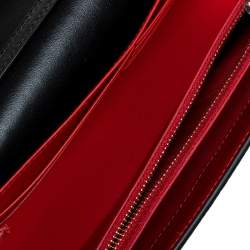 Christian Louboutin Black/Multicolor Leather and Embroidered Fabric Paloma Chain Clutch