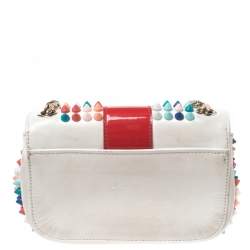 Pre Owned Christian Louboutin Multicolor Leather Mini Spiked Sweet Charity Crossbody Bag