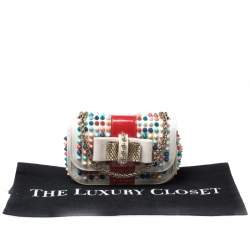 Pre Owned Christian Louboutin Multicolor Leather Mini Spiked Sweet Charity Crossbody Bag