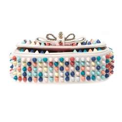 Pre Owned Christian Louboutin Multicolor Leather Mini Spiked Sweet Charity Crossbody Bag