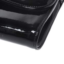 Pre Owned Christian Louboutin Black Patent Leather Riviera Clutch