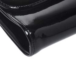 Pre Owned Christian Louboutin Black Patent Leather Riviera Clutch