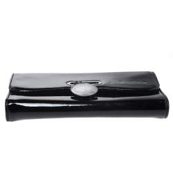 Pre Owned Christian Louboutin Black Patent Leather Riviera Clutch
