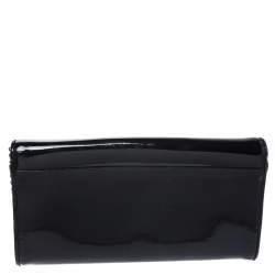 Pre Owned Christian Louboutin Black Patent Leather Riviera Clutch