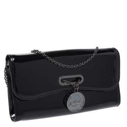 Pre Owned Christian Louboutin Black Patent Leather Riviera Clutch