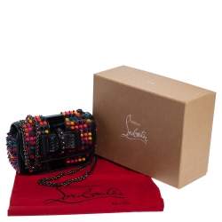 Christian Louboutin Black Leather Mini Spiked Sweet Charity Shoulder Bag