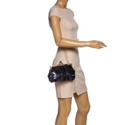 Christian Louboutin Blue Python Loubi Lula Chain Clutch