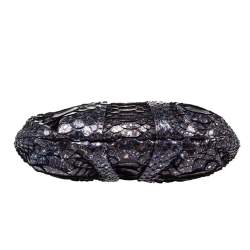 Christian Louboutin Blue Python Loubi Lula Chain Clutch