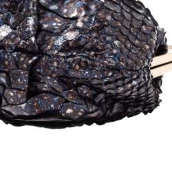 Christian Louboutin Blue Python Loubi Lula Chain Clutch