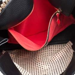 Christian Louboutin Black/Brown Leopard Print Calfhair and Leather Spike Panettone Tote