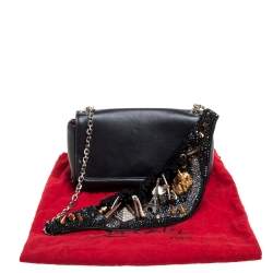 Christian Louboutin Black Leather Artemis Studded Shoulder Bag