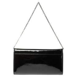 Christian Louboutin Black Patent Leather Riviera Clutch