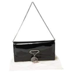 Christian Louboutin Black Patent Leather Riviera Clutch