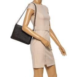 Christian Louboutin Black Leather Large Triloubi Spiked Shoulder Bag