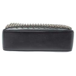 Christian Louboutin Black Leather Large Triloubi Spiked Shoulder Bag