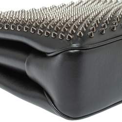 Christian Louboutin Black Leather Large Triloubi Spiked Shoulder Bag