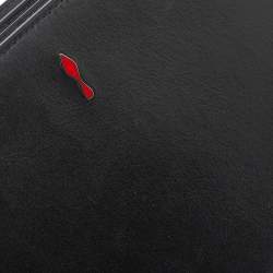 Christian Louboutin Black Leather Large Triloubi Spiked Shoulder Bag