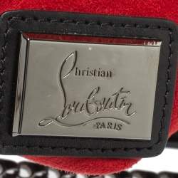 Christian Louboutin Black Leather Large Triloubi Spiked Shoulder Bag