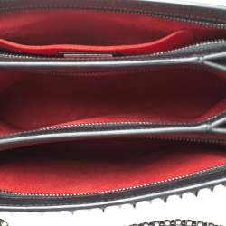 Christian Louboutin Black Leather Large Triloubi Spiked Shoulder Bag