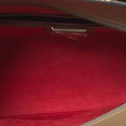 Christian Louboutin Khaki Green Leather and Dune Afridiam Fabric Small Eloise Satchel