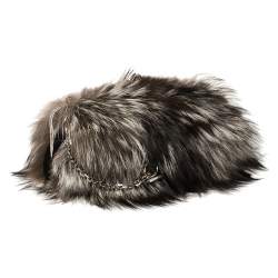 Pre Owned Christian Louboutin Tri Color Fox Fur Anastasia Clutch Bag