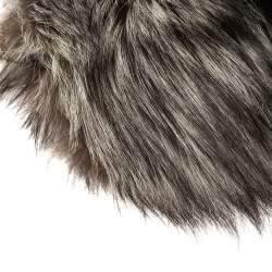Pre Owned Christian Louboutin Tri Color Fox Fur Anastasia Clutch Bag